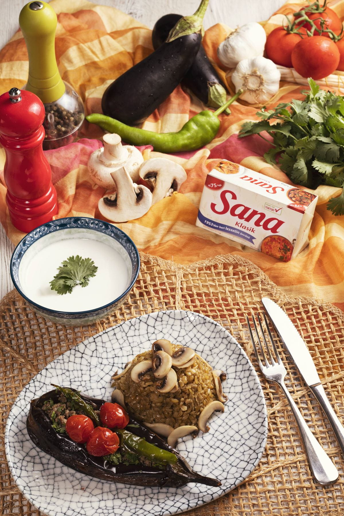 recipe image Kişnişli Karnıyarık ve Firik Pilavı